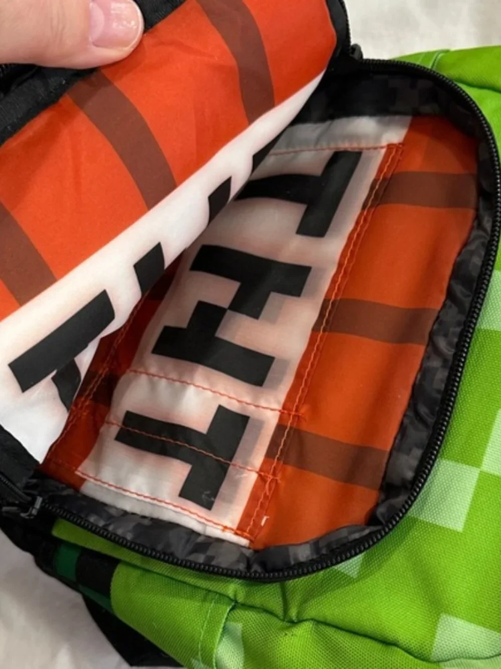Official Minecraft Creeper Backpack Green Black Pixel Book Bag